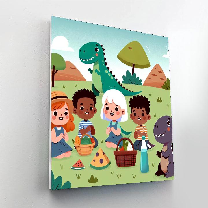 Friendly Dino Picnic Numbered Painting Kits