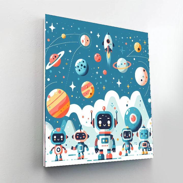 Robot Heroes' Galactic Mission Paint By Numbers Kits