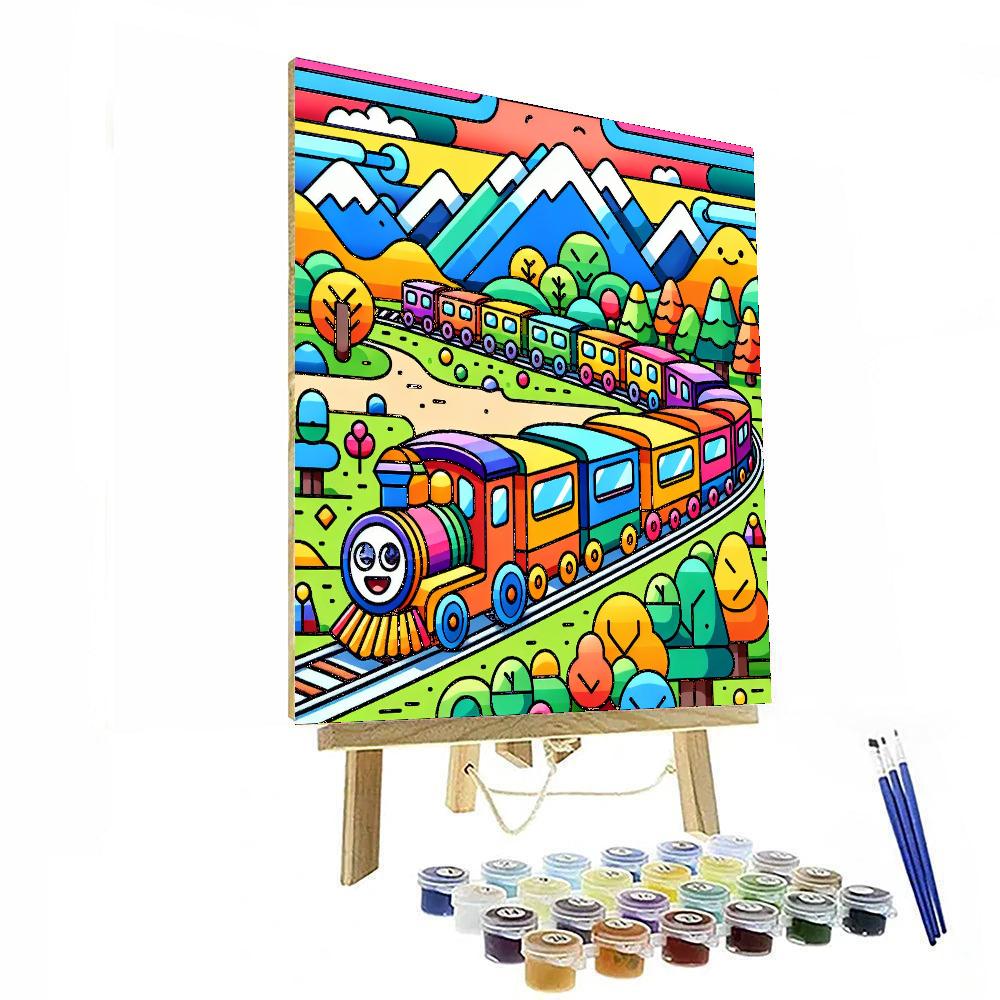 Joyful Train Journey Numbered Painting Kits