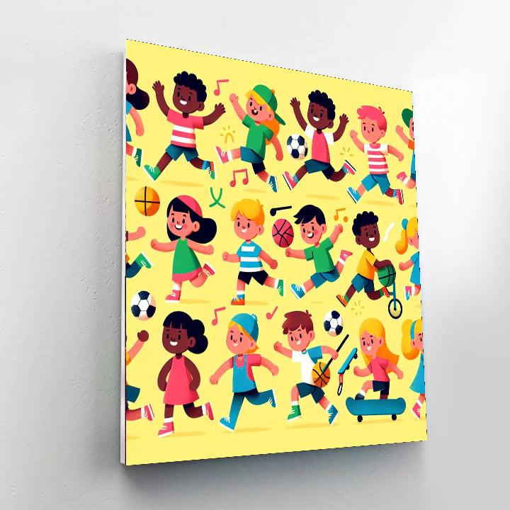 Sports Fun With Friends DIY Paint By Numbers