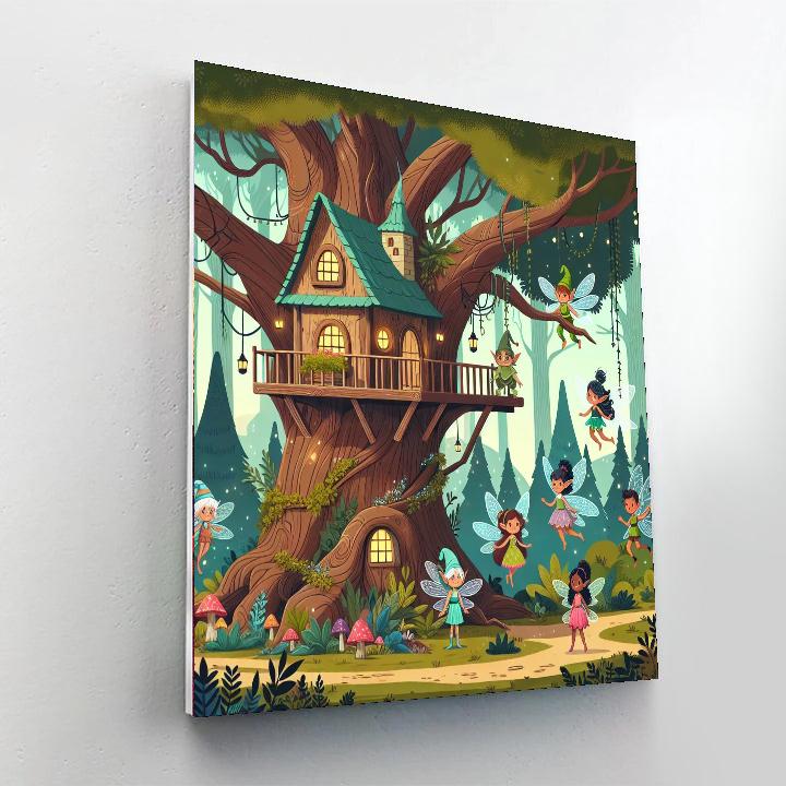 Fantasy Treehouse Kingdom Paint By Numbers Art