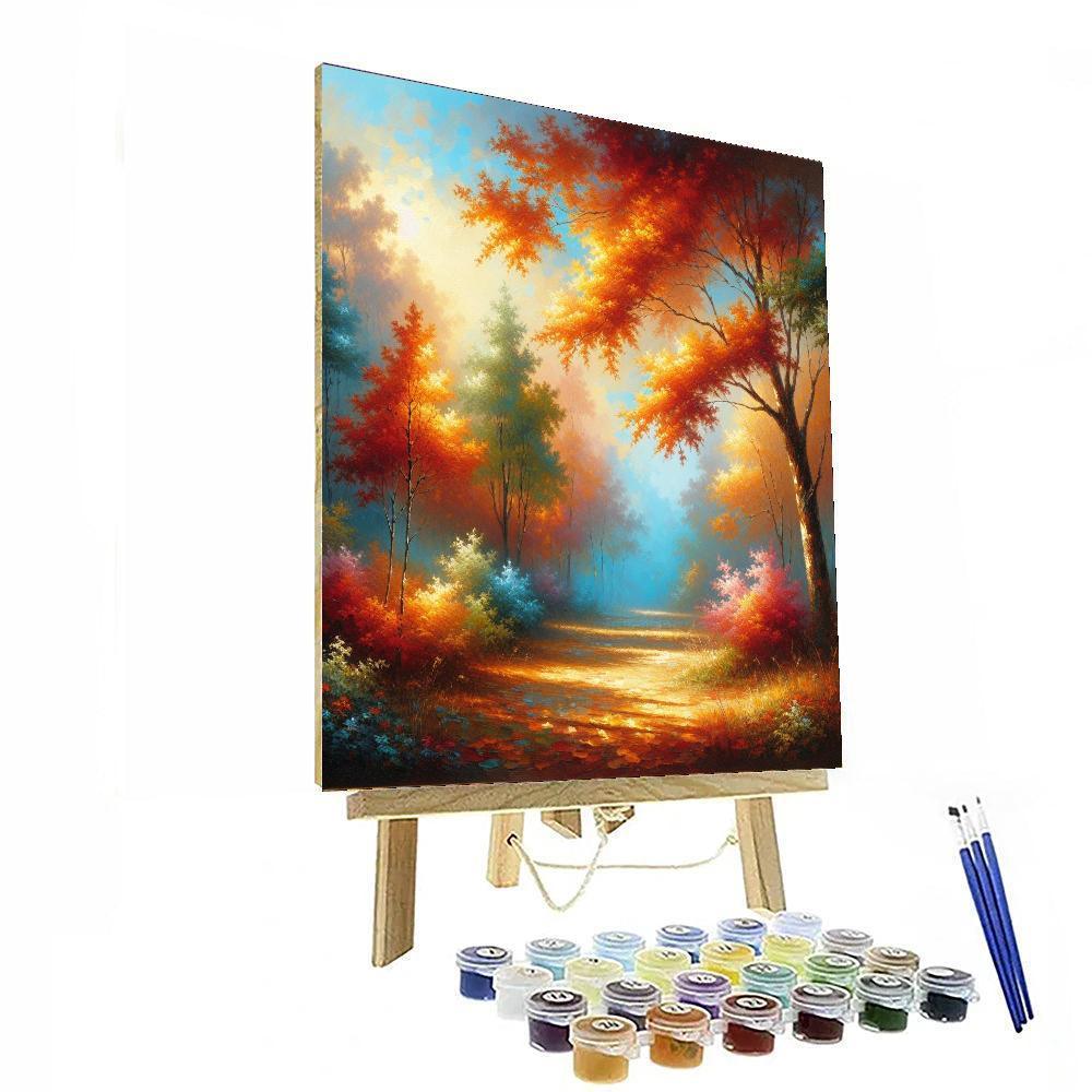 Serene Autumn Woods Painting By Numbers Kit