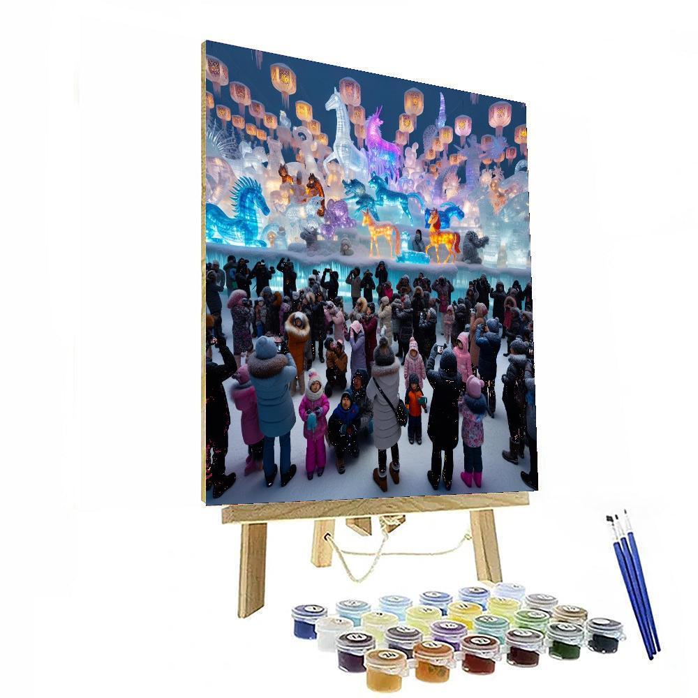 Harbin Ice Lantern Festival - Harbin, China Painting By Numbers Kit