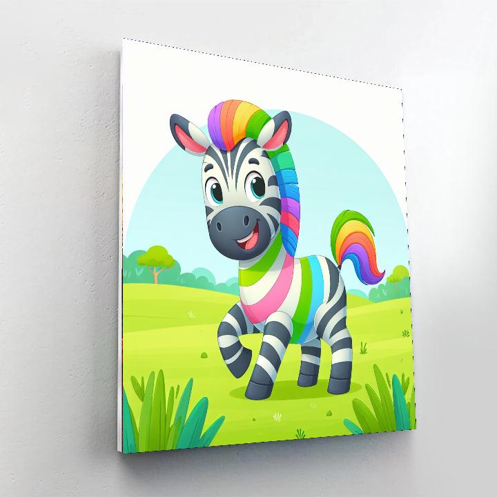Funky Zebra Painting By Numbers Kit