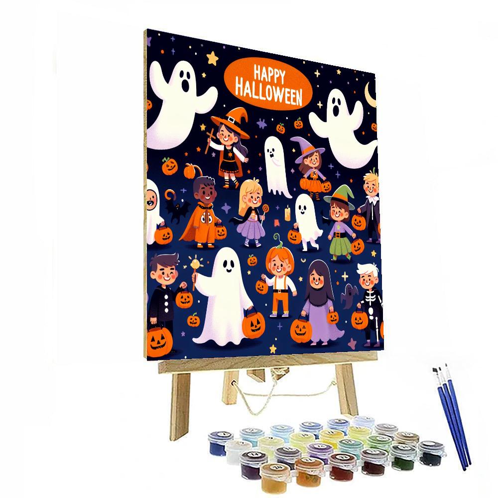 Halloween Trick Or Treat Paint By Numbers Art