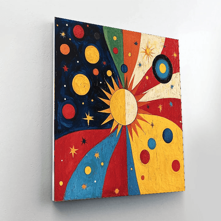 Joan Miró Inspired Celestial Whimsy  Paint By Numbers Art
