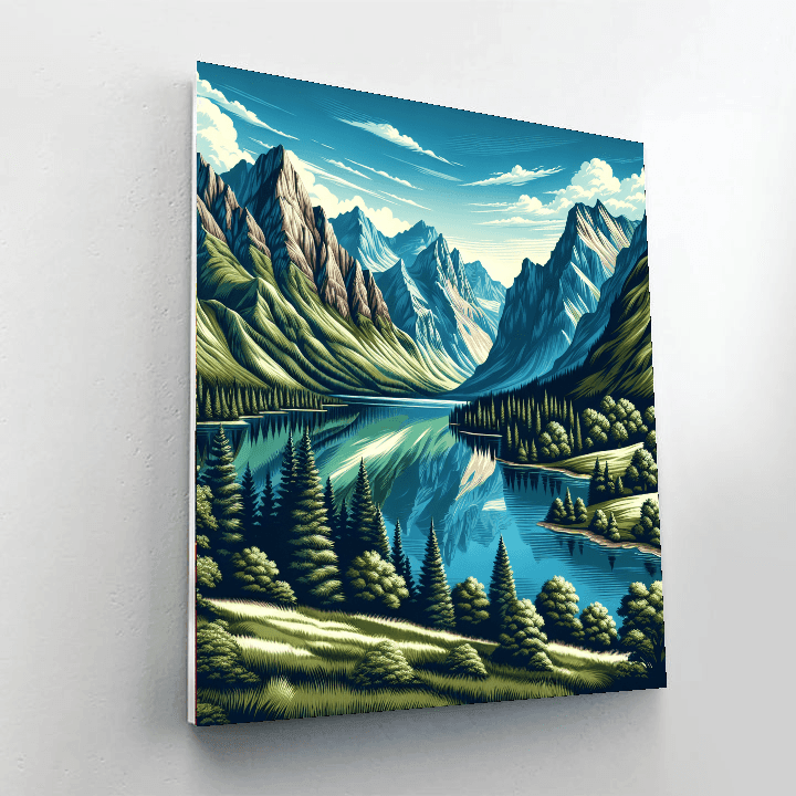 Breathtaking Mountain Retreat Numbered Painting Kits