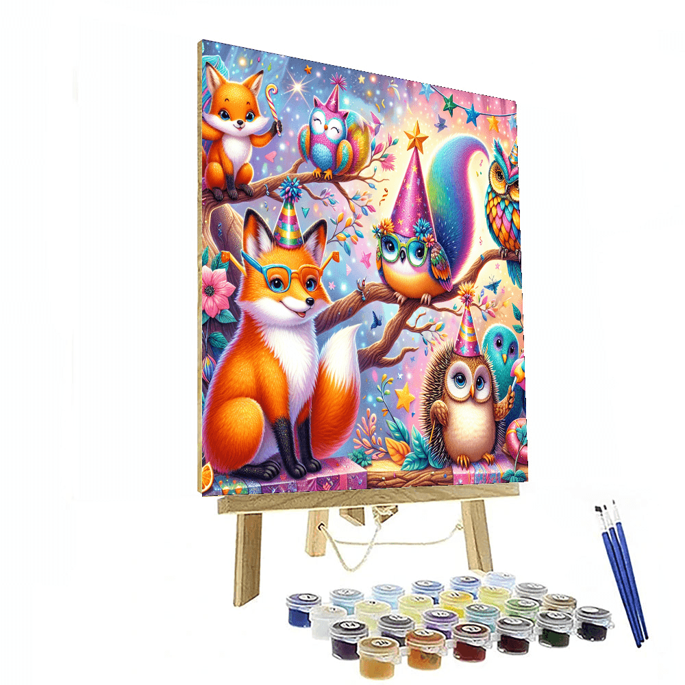 Charming Whimsical Animals Number Painting