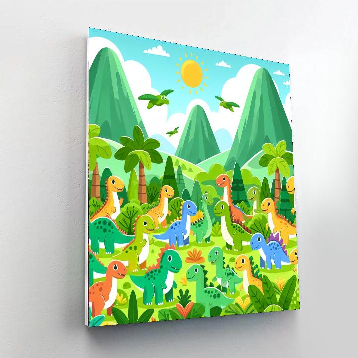 Friendly Dinosaur Encounter Numbered Painting Kits
