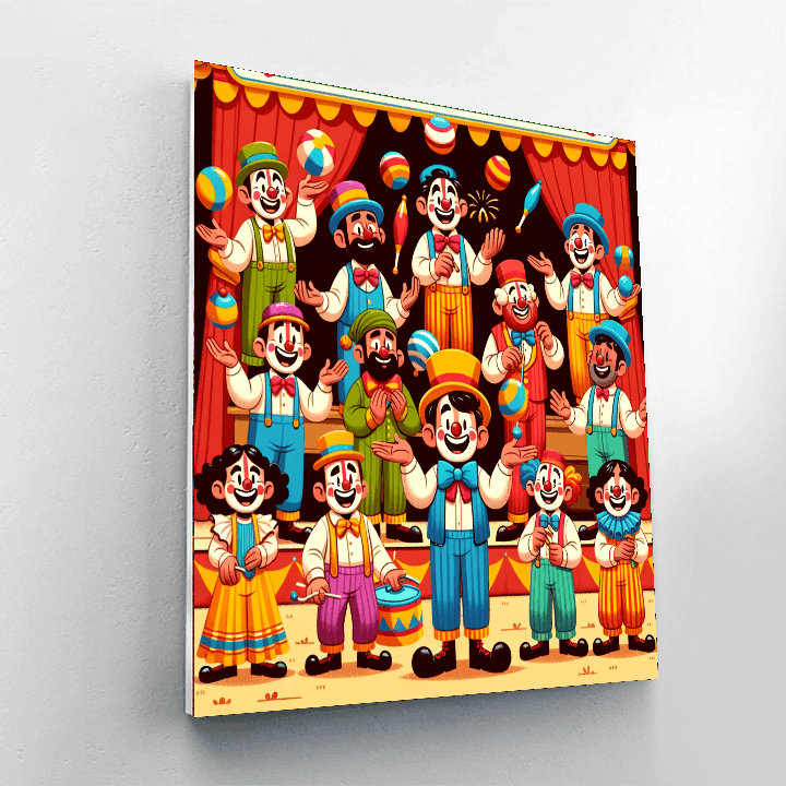 Silly Circus Clowns DIY Paint By Numbers