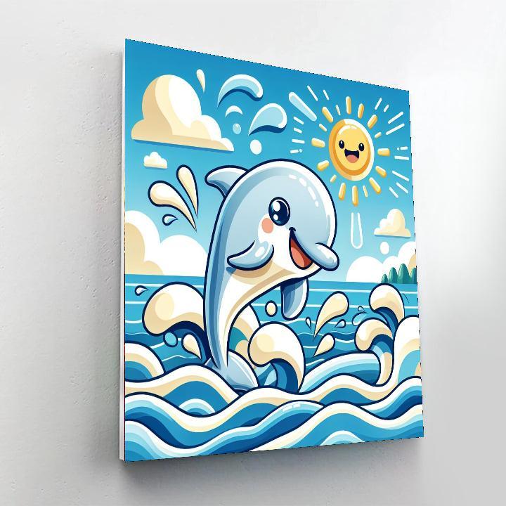 Fun-loving Dolphin Paint By Color