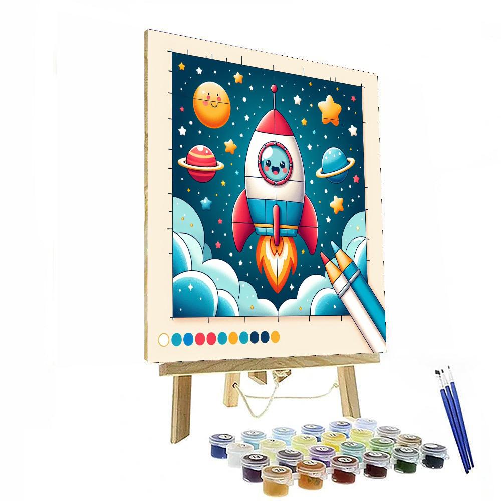 Adventure Space Rocket Number Painting