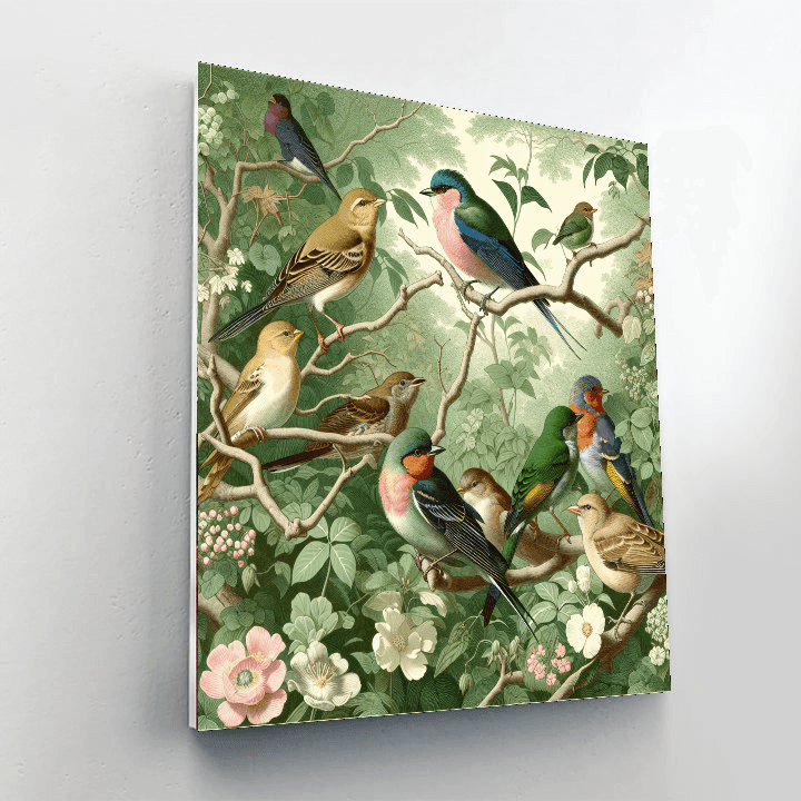 Elegant Bird Sanctuary Paint By Numbers