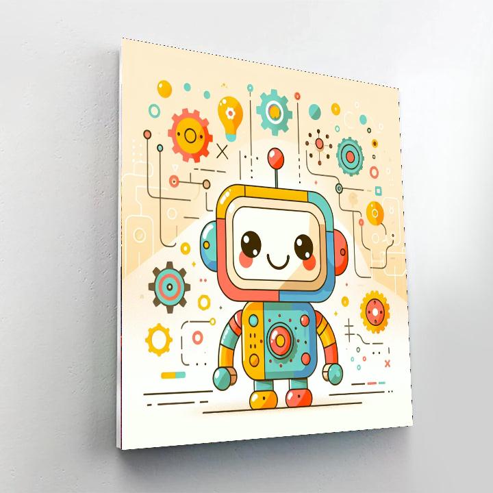 Clever Little Robot Painting By Numbers Kit