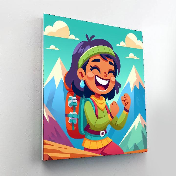 Friendly Mountain Climber Paint By Numbers Art