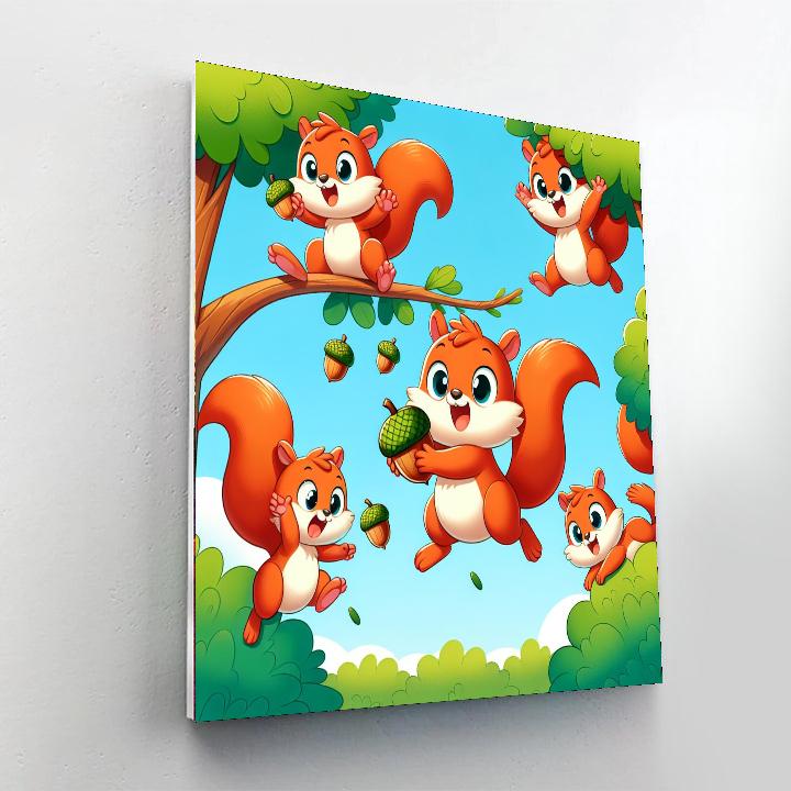 Adventurous Squirrels Paint By Numbers Art