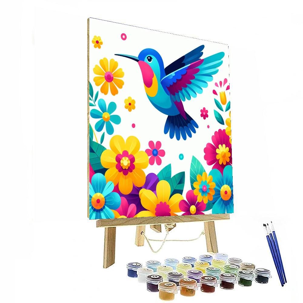 Happy Hummingbird Haven Painting By Numbers Kit