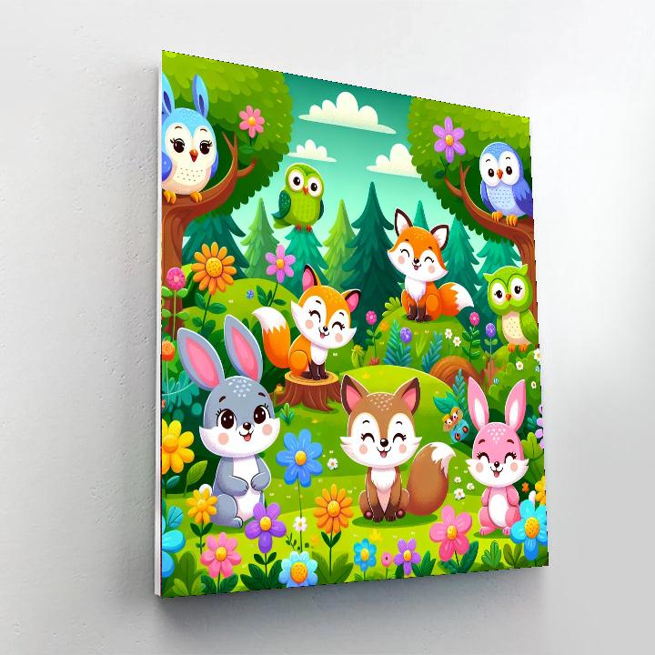 Cheery Woodland Explorers Paint By Numbers Art