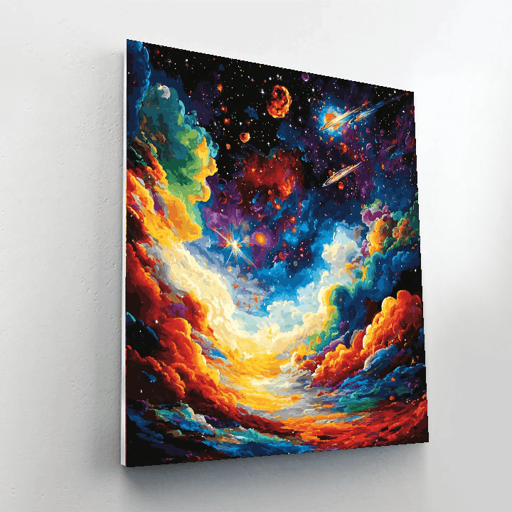 Jackson Pollock Inspired Cosmic Voyage  DIY Paint By Numbers