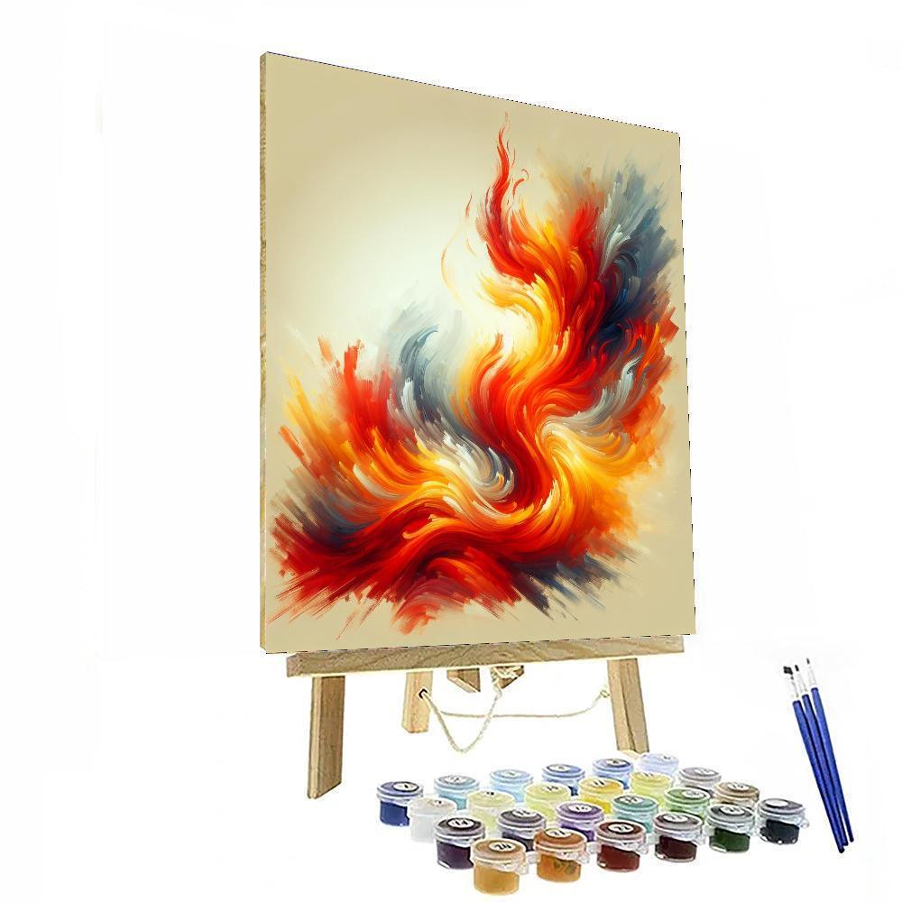 Dancing Flames Abstract Number Painting