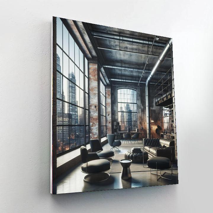 Chic Industrial Loft Number Painting