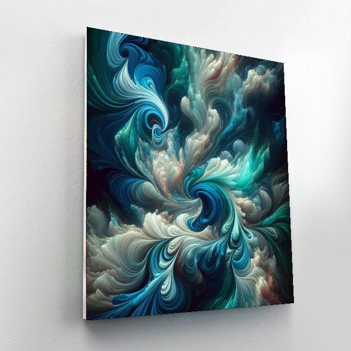 Aqua Kaleidoscope Flow DIY Paint By Numbers