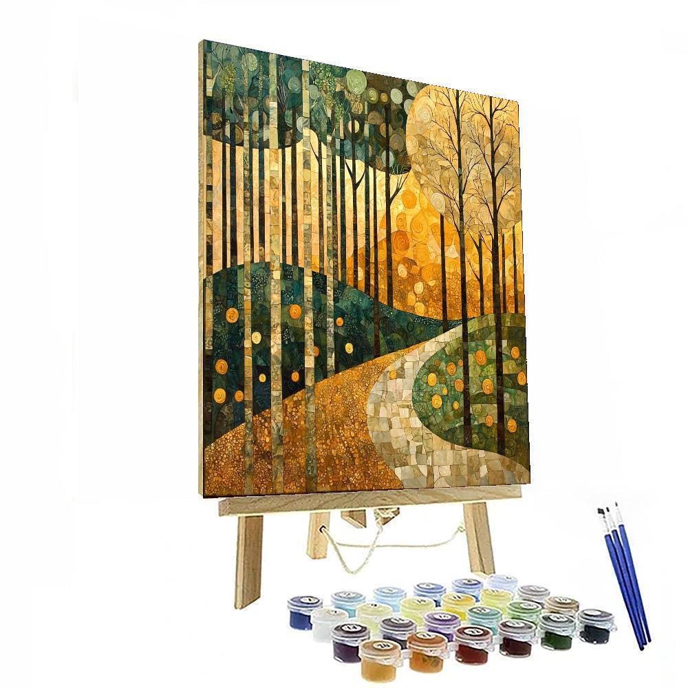 Gustav Klimt Inspired Fractal Forest  DIY Paint By Numbers