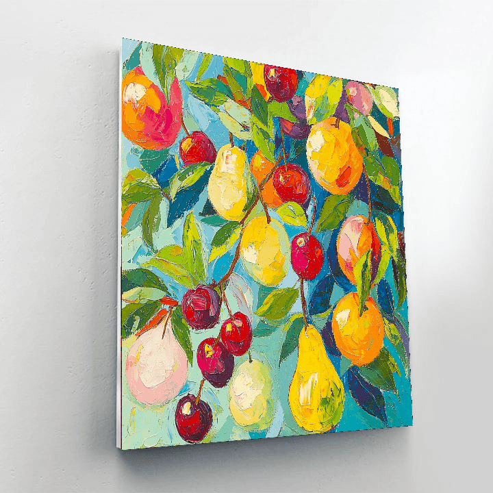 Matisse Inspired Sunny Fruit Orchard  Number Painting