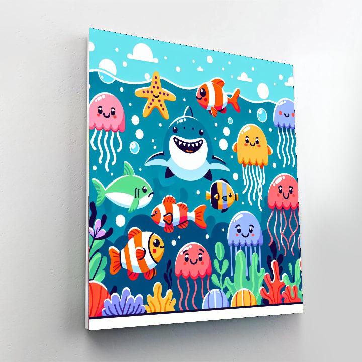 Adventure At The Aquarium Paint By Numbers Art