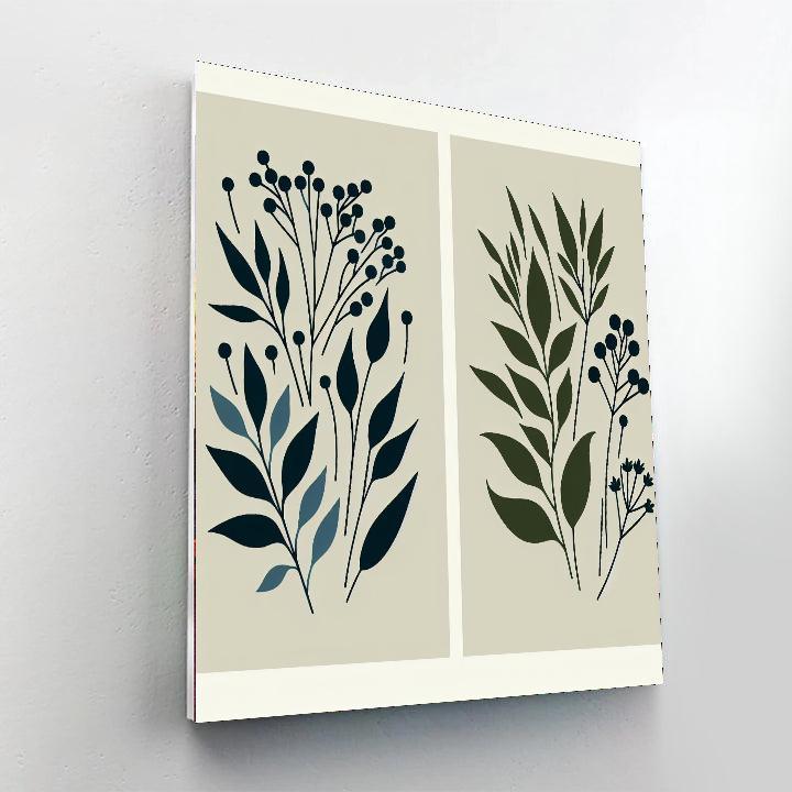 Chic Botanical Silhouette DIY Paint By Numbers