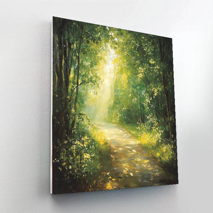 Claude Monet Inspired Glimmering Forest Path  Paint By Color