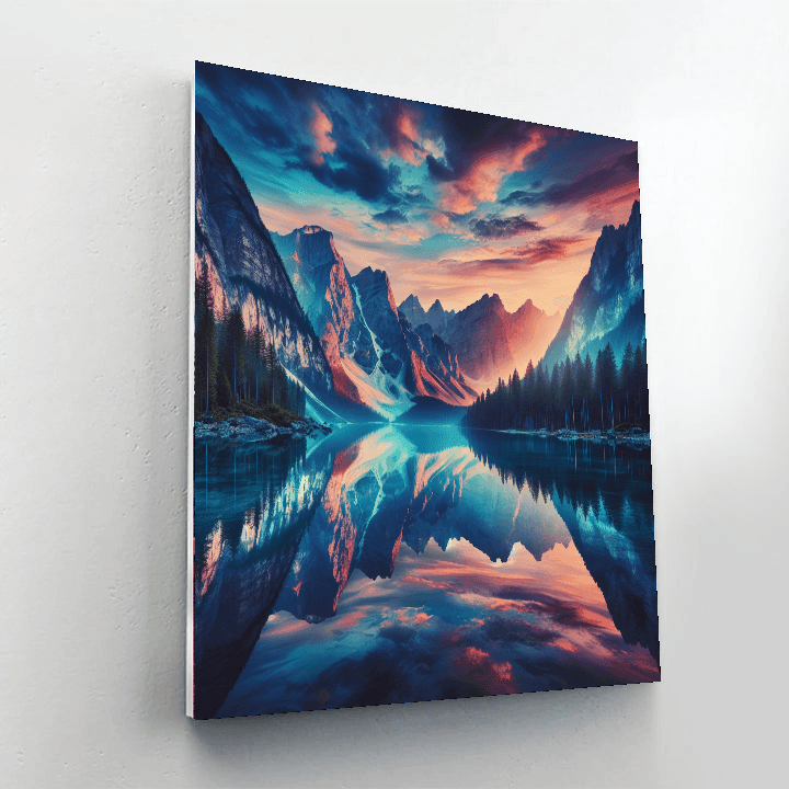 Serene Mountain Reflections Numbered Painting Kits