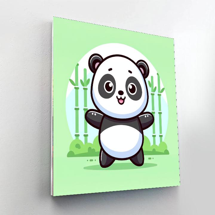 Silly Panda Paint By Numbers Art