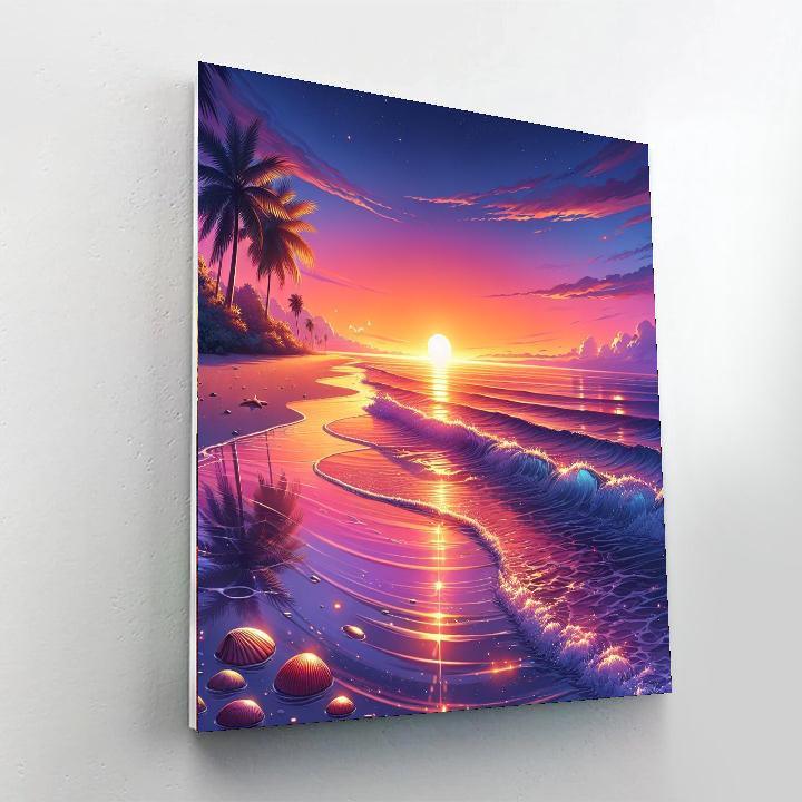 Calm Beach Sunset Paint By Numbers Art