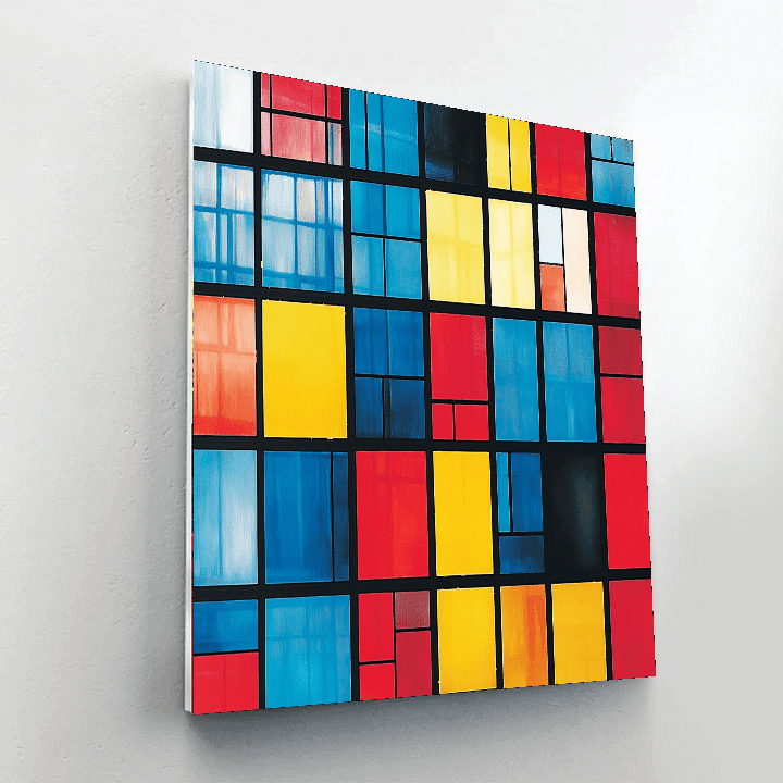 Piet Mondrian Inspired Mosaic Cityscapes  Paint By Numbers Art