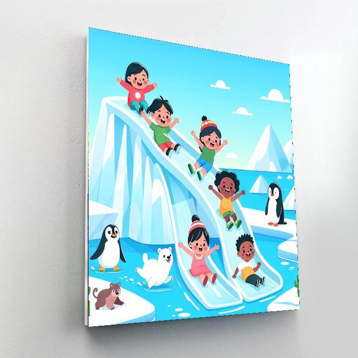 Arctic Ice Slide Adventure Paint By Number
