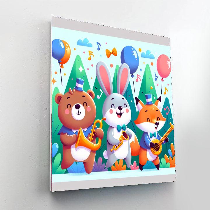 Dancing Animals Parade Painting Number Kit