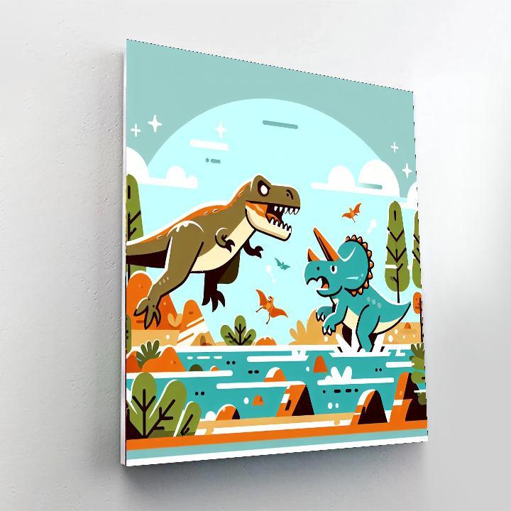 Dinosaur Battle Royale Paint By Number