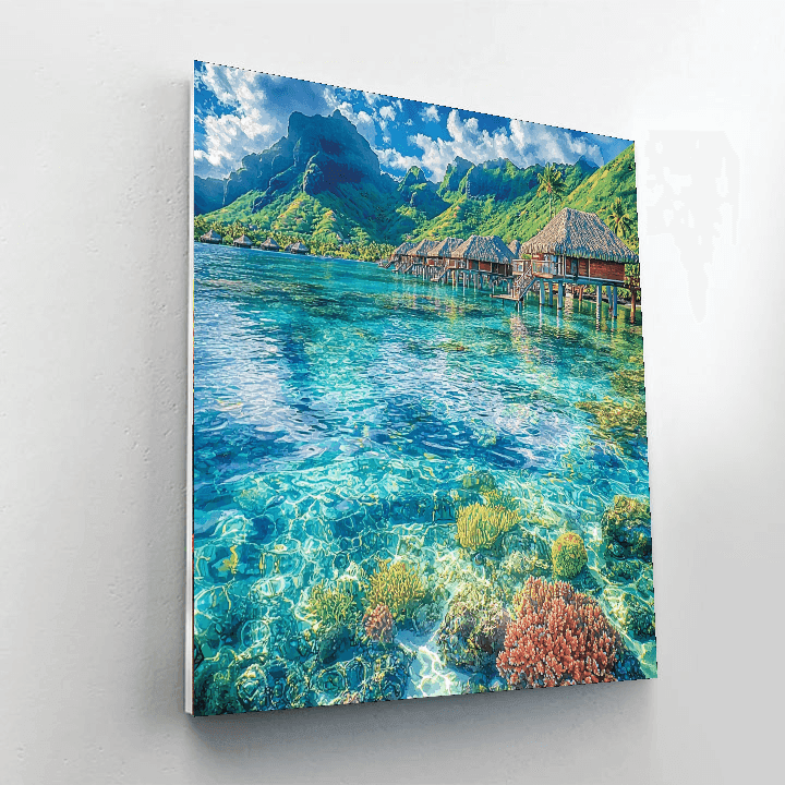 Bora Bora Lagoon - French Polynesia Numbered Painting Kits