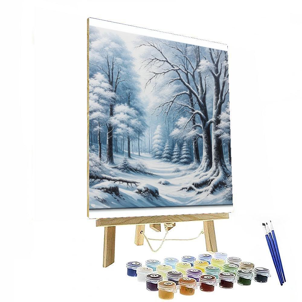 Snowy Woodland Number Painting