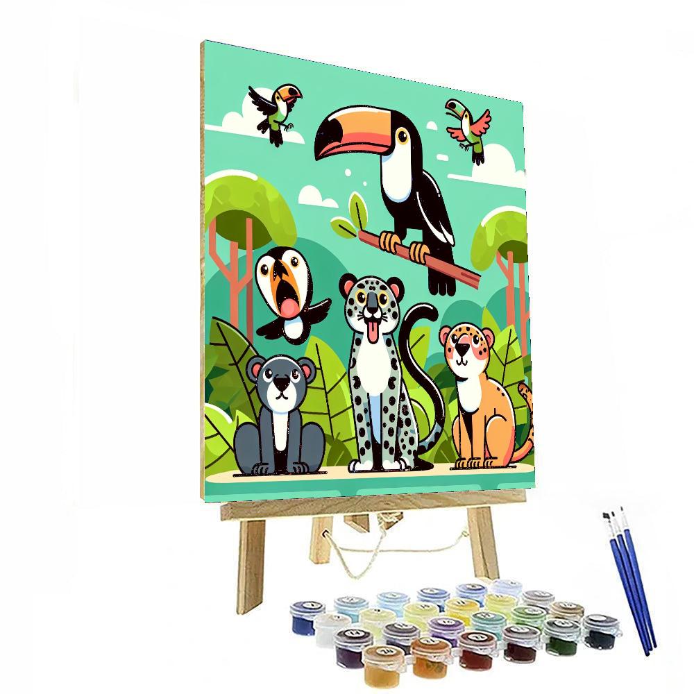 Rainforest Animal Exploration Paint By Numbers Art