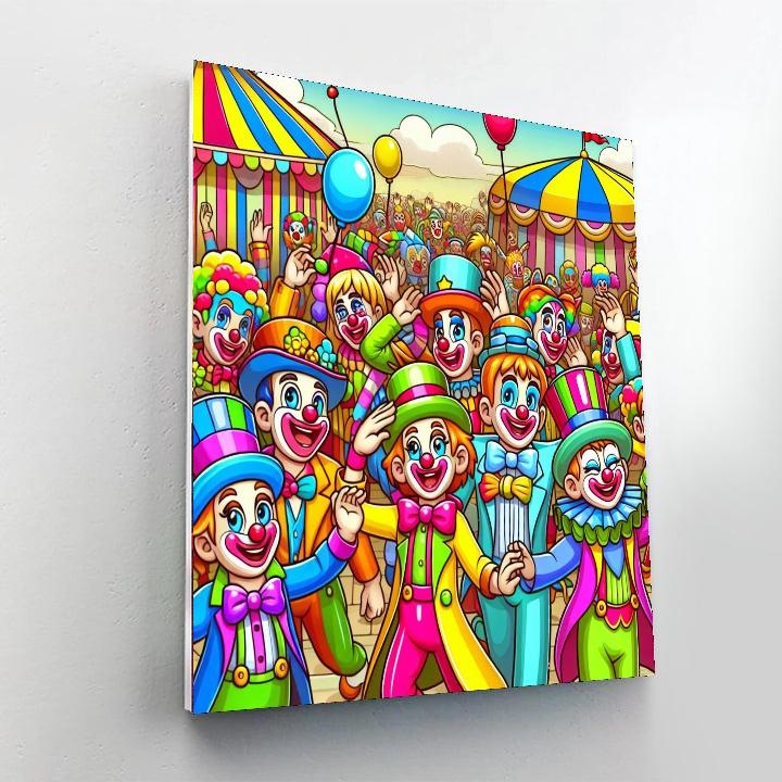 Circus Clown Parade Paint By Numbers Art