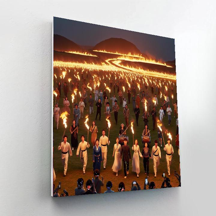 Jeju Fire Festival - Jeju Island, South Korea Numbered Painting Kits