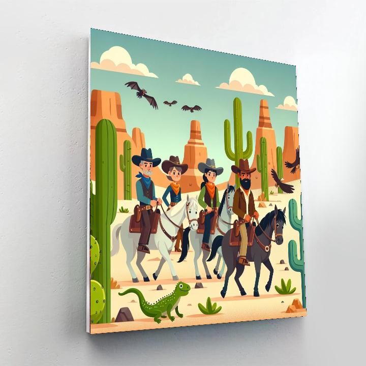 Wild West Cactus Country Painting Number Kit