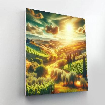 Sunlit Tuscan Hills Numbered Painting Kits