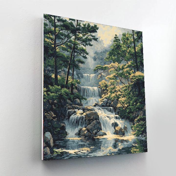 Shitao Inspired Elegant Waterfall Tranquility  Paint By Numbers