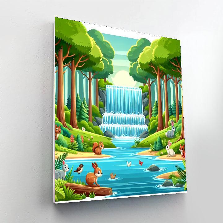 Enchanted Waterfall Hideout Numbered Painting Kits