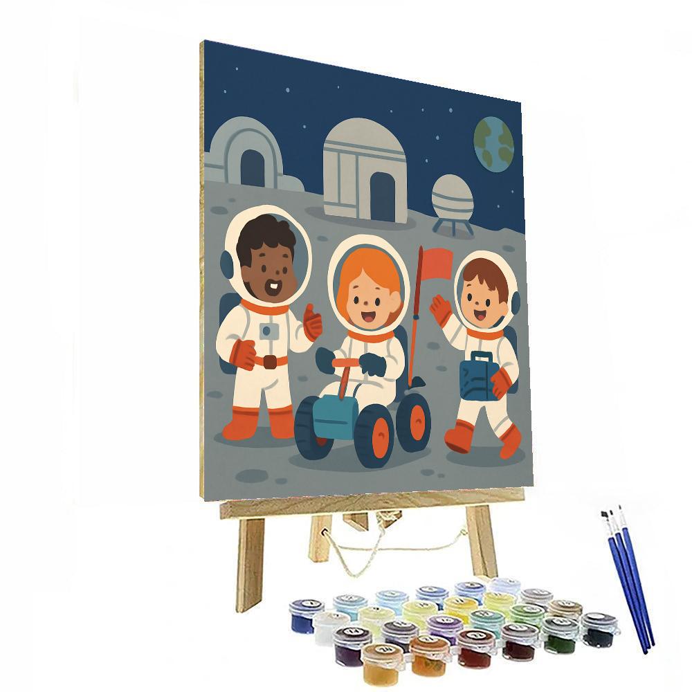 Mysterious Moon Base Mission Painting By Numbers Kit