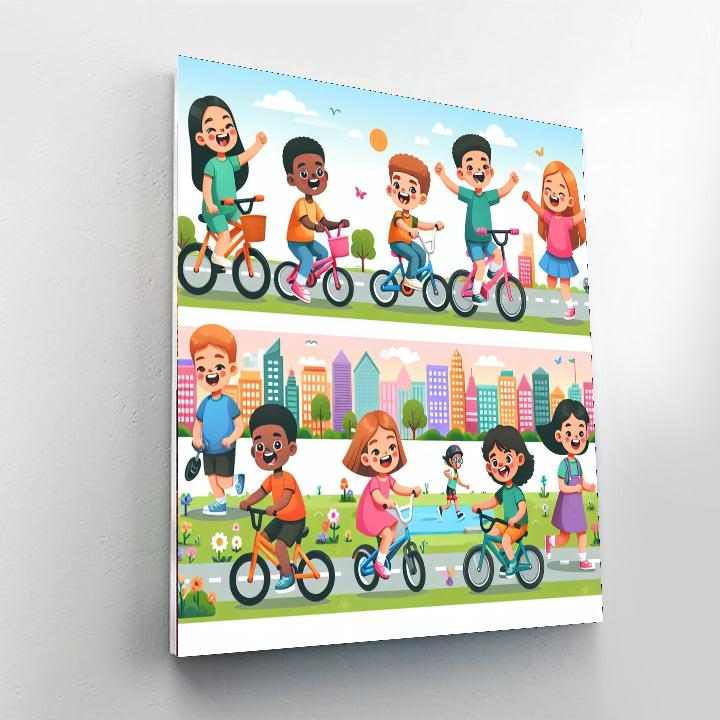 Rainbow City Paint By Numbers Art