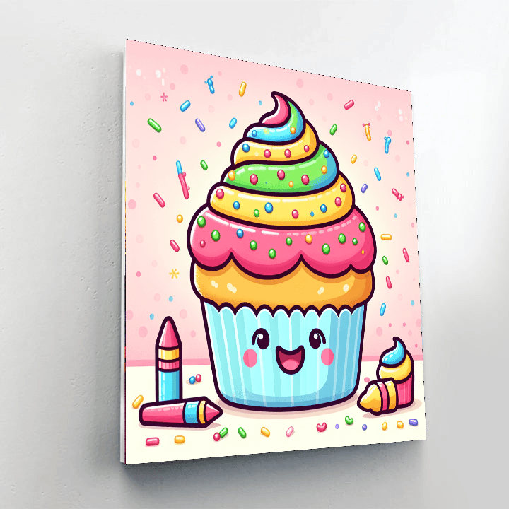 Bubbly Cupcake Painting Number Kit